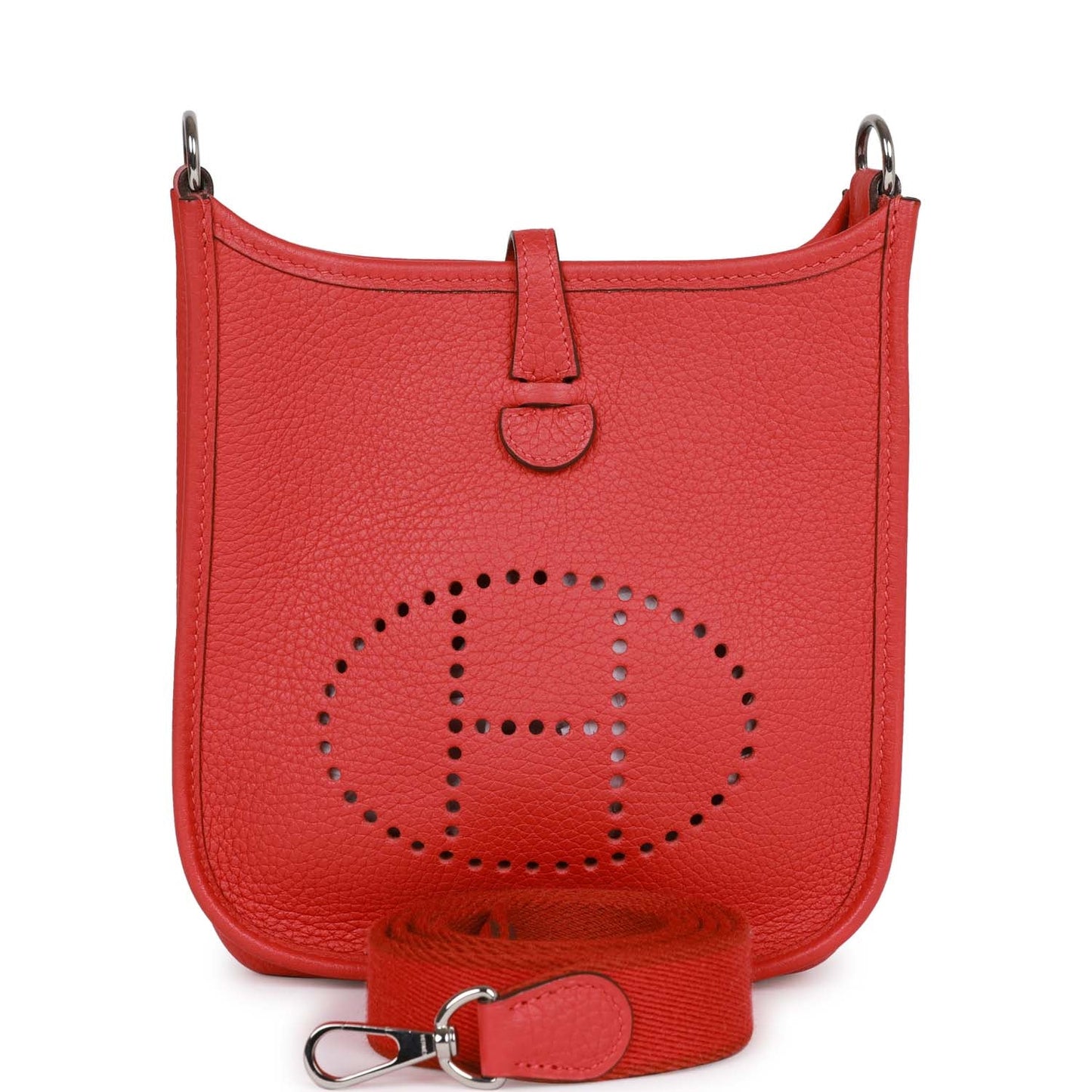 Pre-owned Hermes Evelyne TPM Rouge Tomate Clemence Palladium Hardware