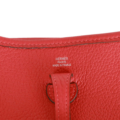 Pre-owned Hermes Evelyne TPM Rouge Tomate Clemence Palladium Hardware