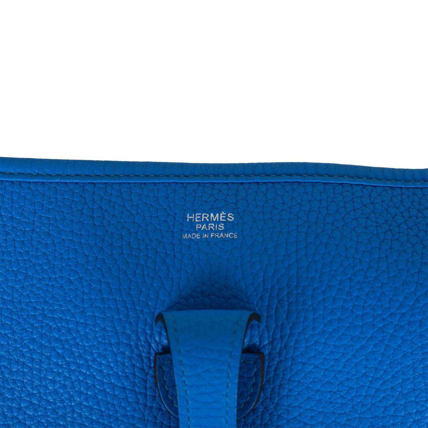 Pre-owned Hermes Evelyne III PM Bleu Hydra Clemence Palladium Hardware