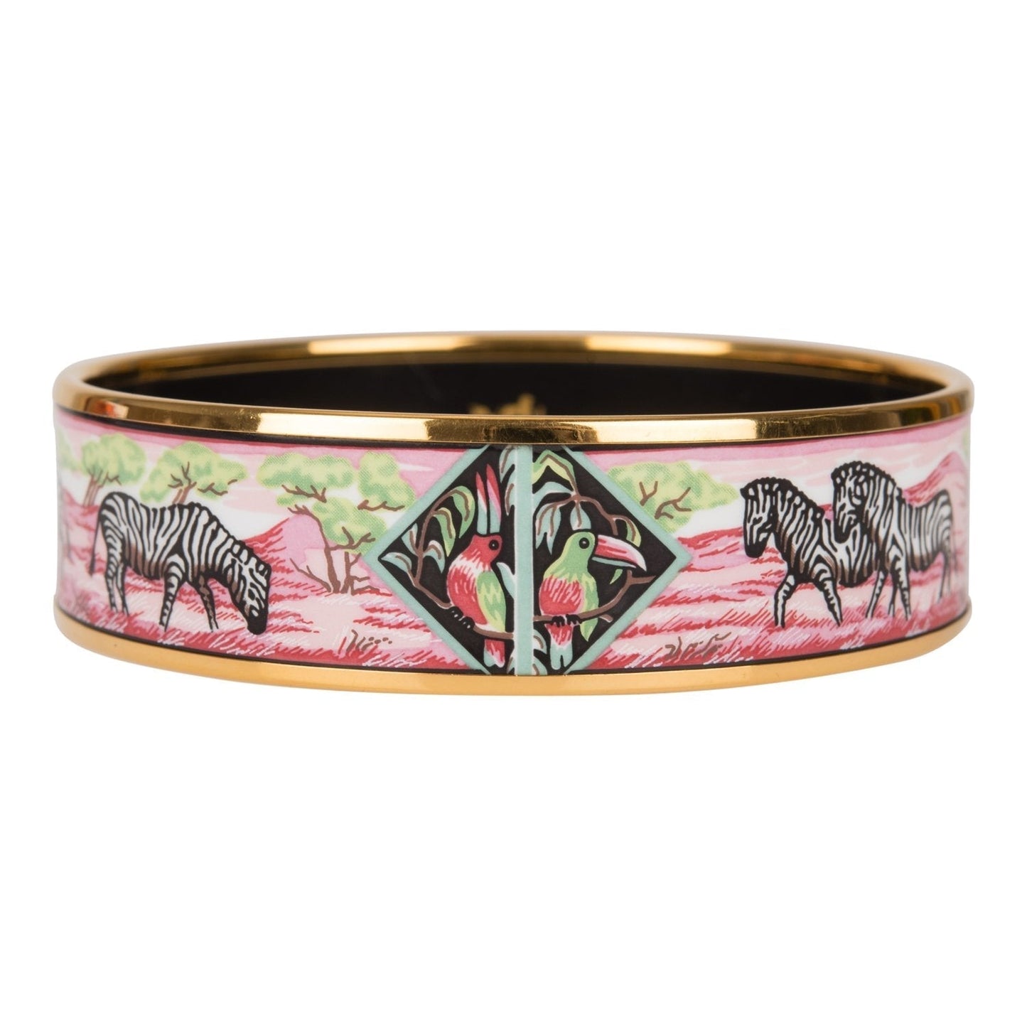 Hermes "Zebras" Wide Printed Enamel Bracelet GM (70) (  - Excellent)