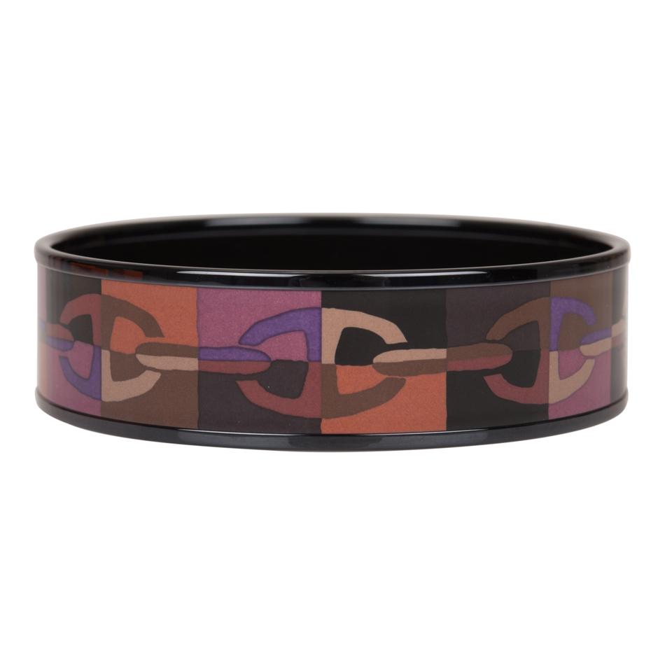 Hermes "Optique Chain d'Ancre" Wide Printed Enamel Bracelet PM (65)