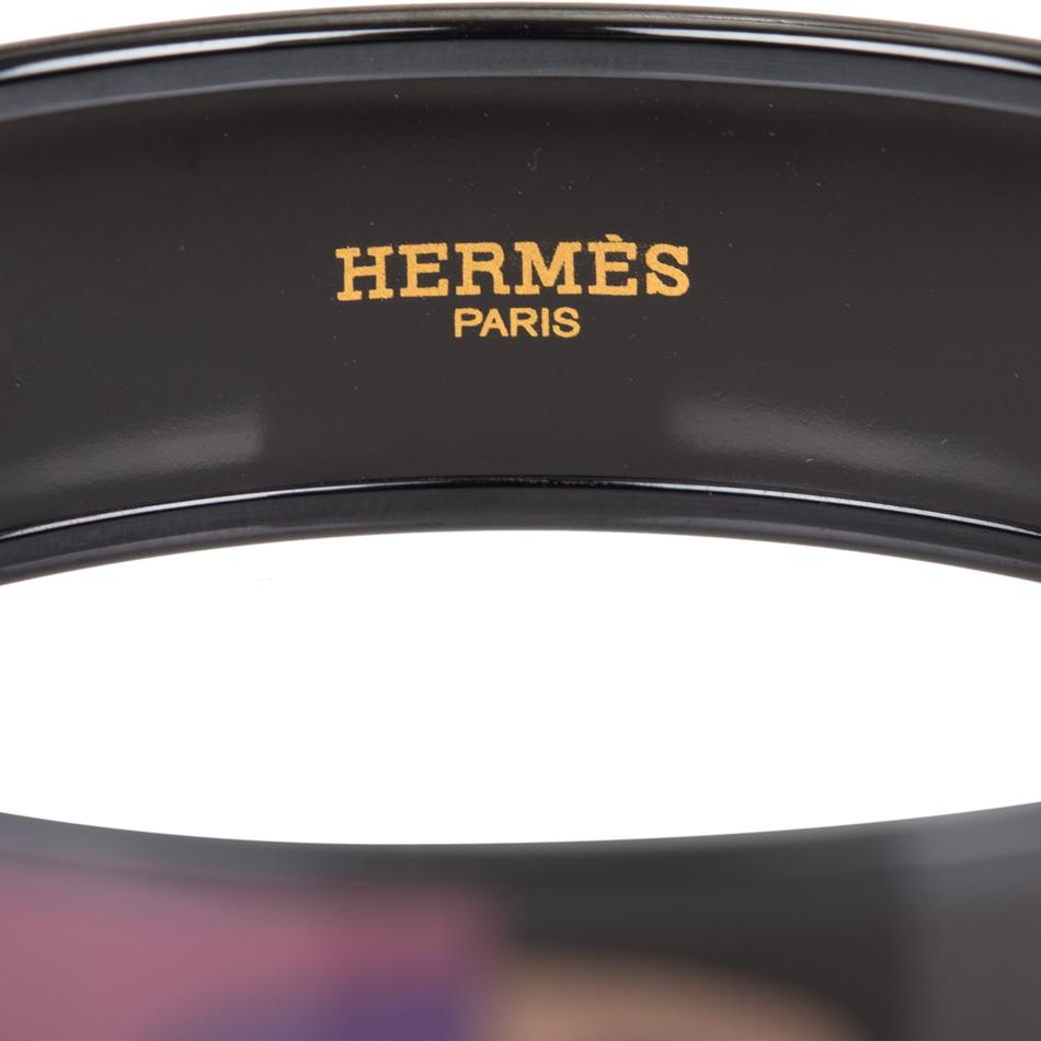 Hermes "Optique Chain d'Ancre" Wide Printed Enamel Bracelet PM (65)