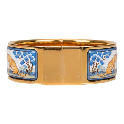 Hermes "Safari" Loquet Wide Printed Enamel Bracelet PM (65) ( )