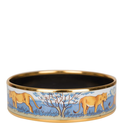 Hermes "Safari" Wide Printed Enamel Bracelet PM (65) (  - Excellent)