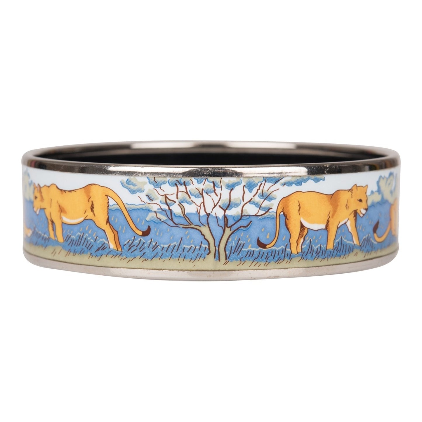 Hermes "Safari" Wide Printed Enamel Bracelet GM (70) (  - Excellent)