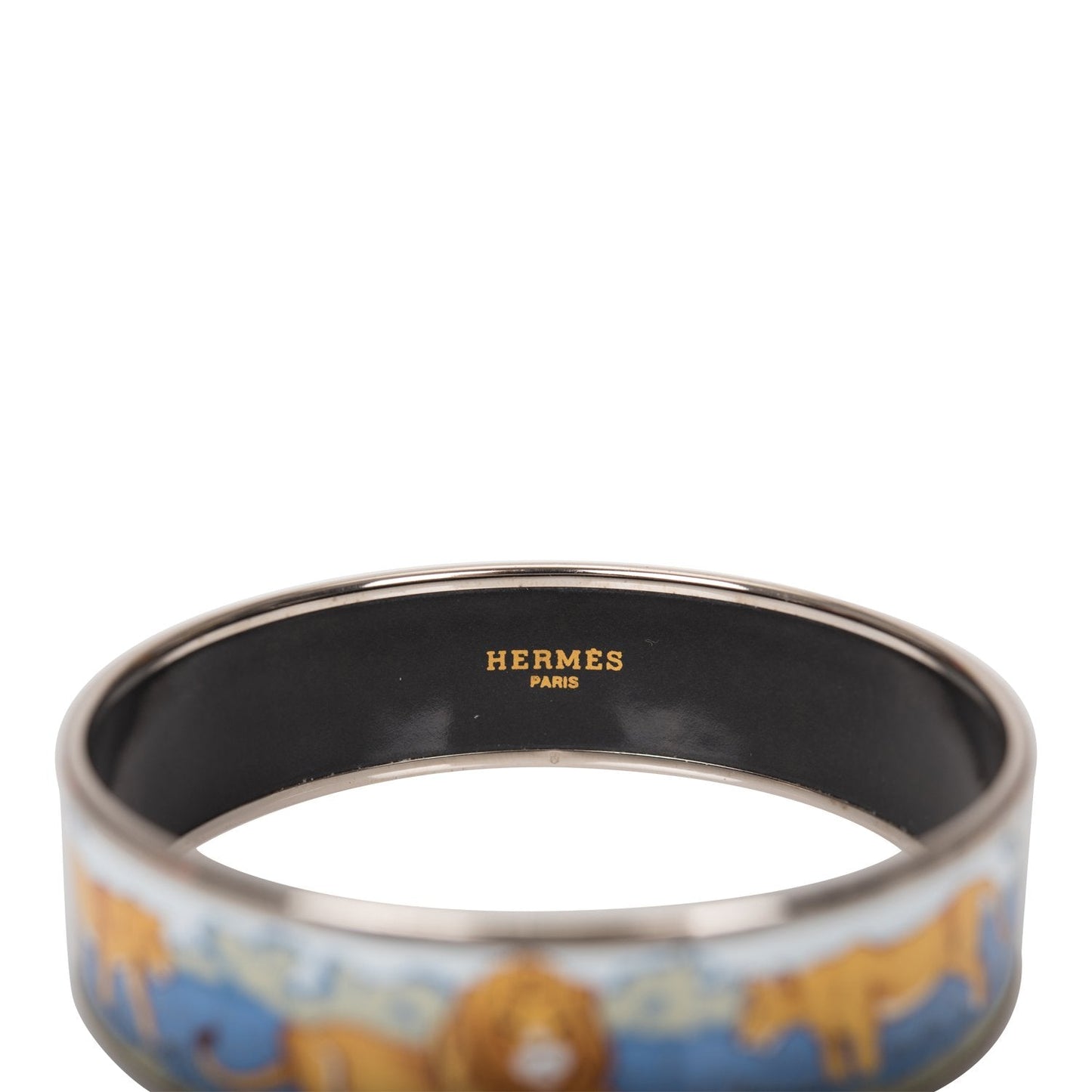 Hermes "Safari" Wide Printed Enamel Bracelet GM (70) (  - Excellent)