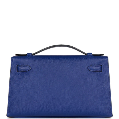 Hermes Kelly Pochette Bleu Electric Epsom Gold Hardware