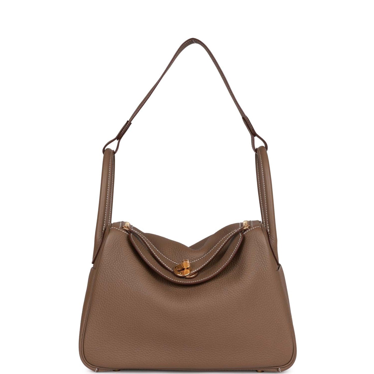 Hermes Lindy 30 Etoupe Clemence Gold Hardware