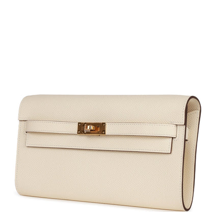 Hermes Kelly Wallet To Go Nata Epsom Gold Hardware