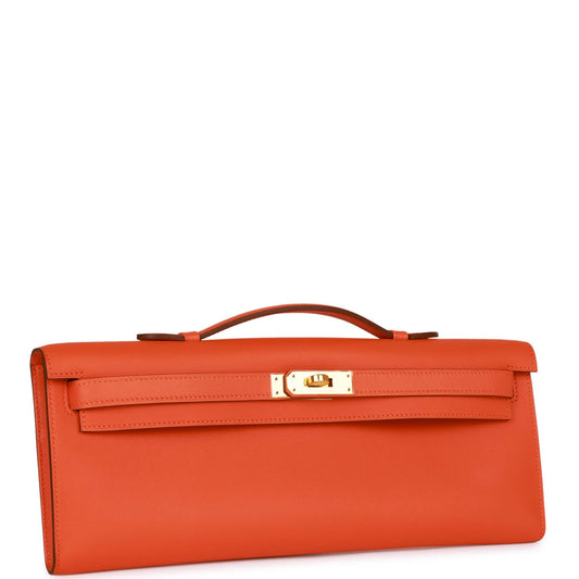 Hermes Kelly Cut Orange Swift Gold Hardware