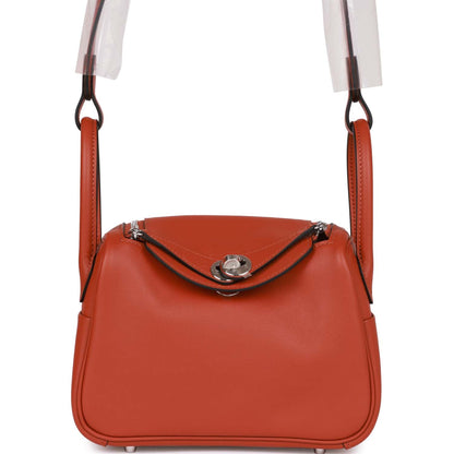 Hermes Mini Lindy Cuivre Verso Swift Palladium Hardware