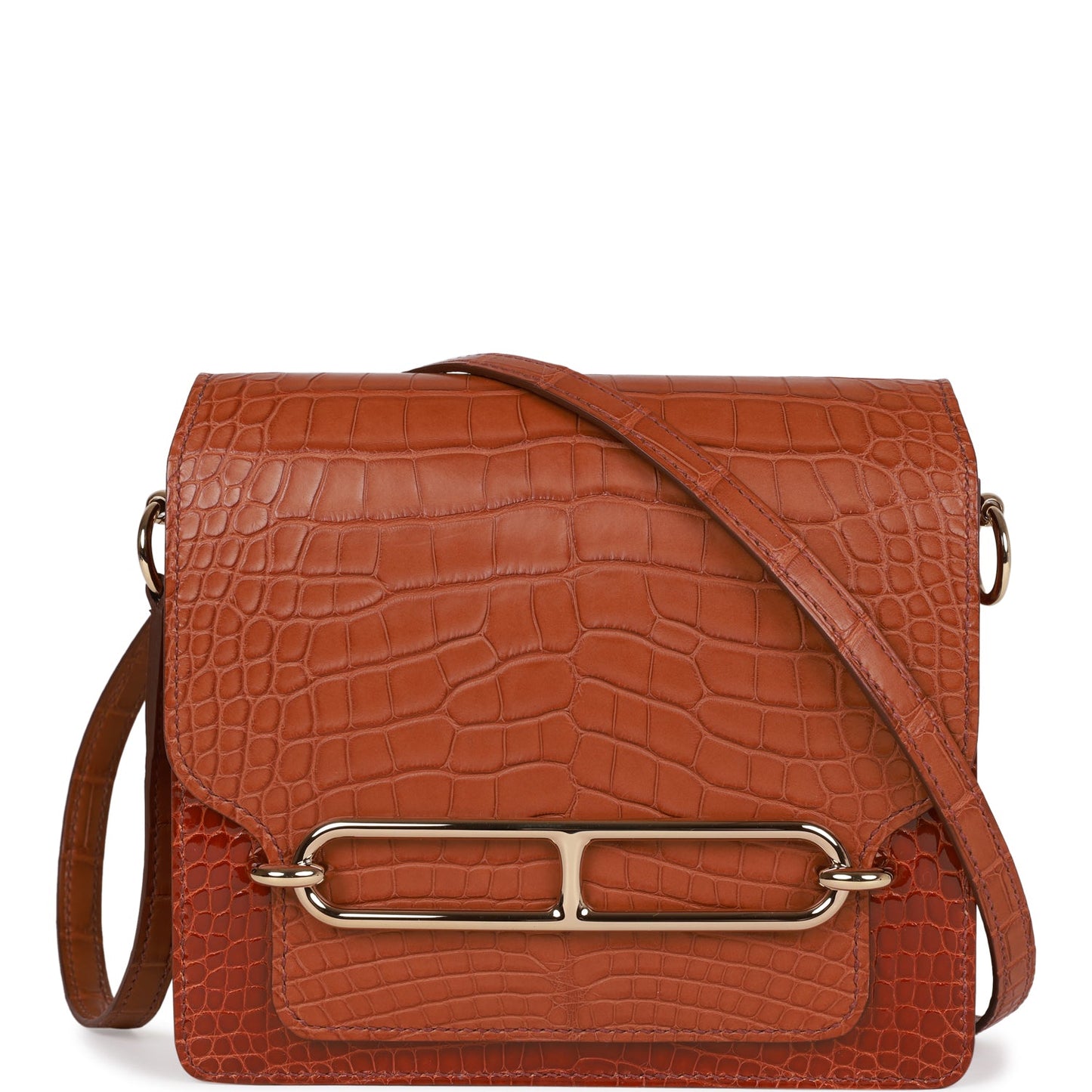 Hermes Mini Sac Roulis 18 Gold Matte and Shiny Alligator Permabrass Hardware