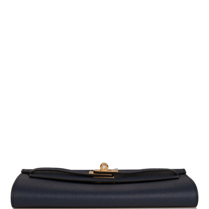 Hermes Kelly Wallet To Go Bleu Indigo Verso Epsom Gold Hardware