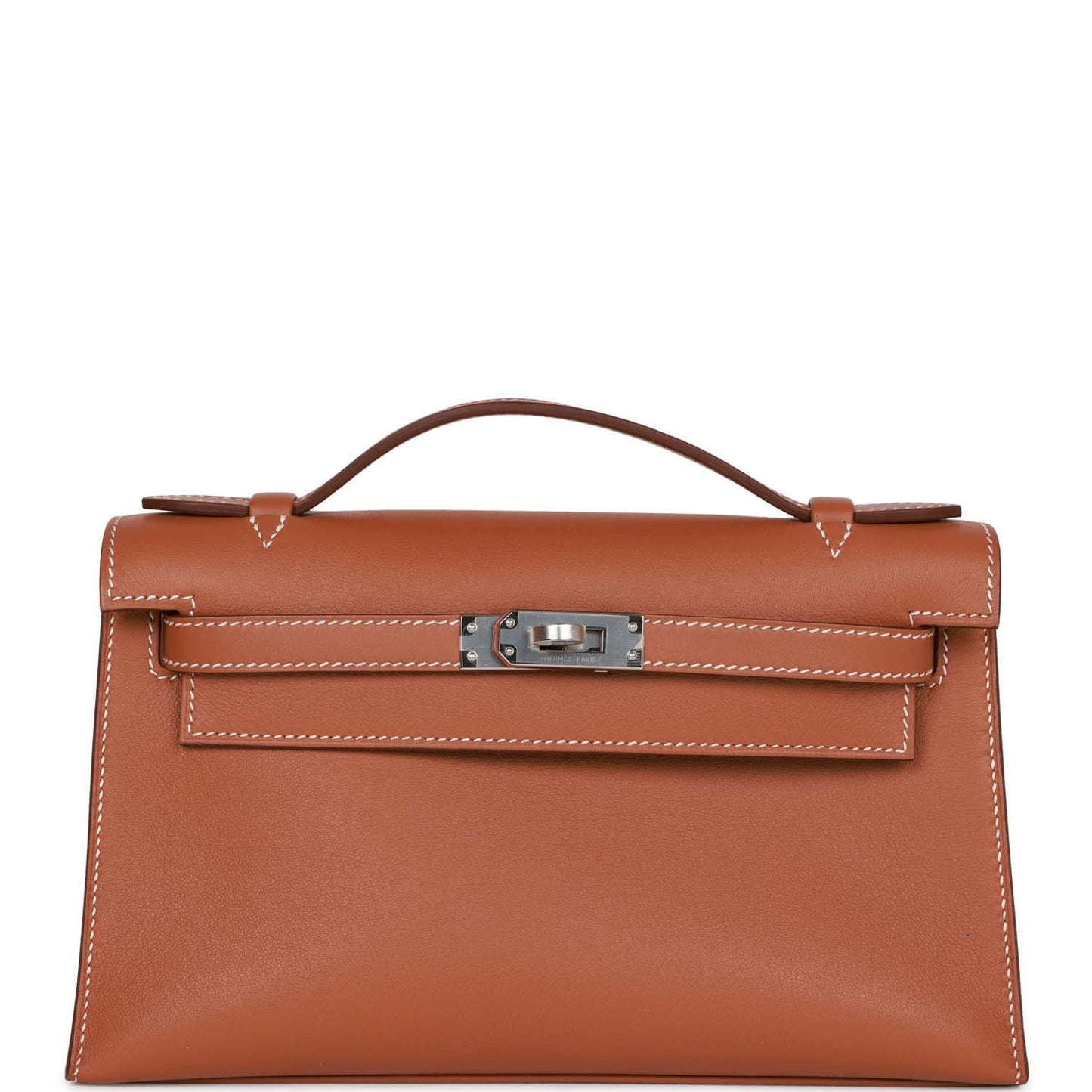 Hermes Kelly Pochette Gold Swift Palladium Hardware