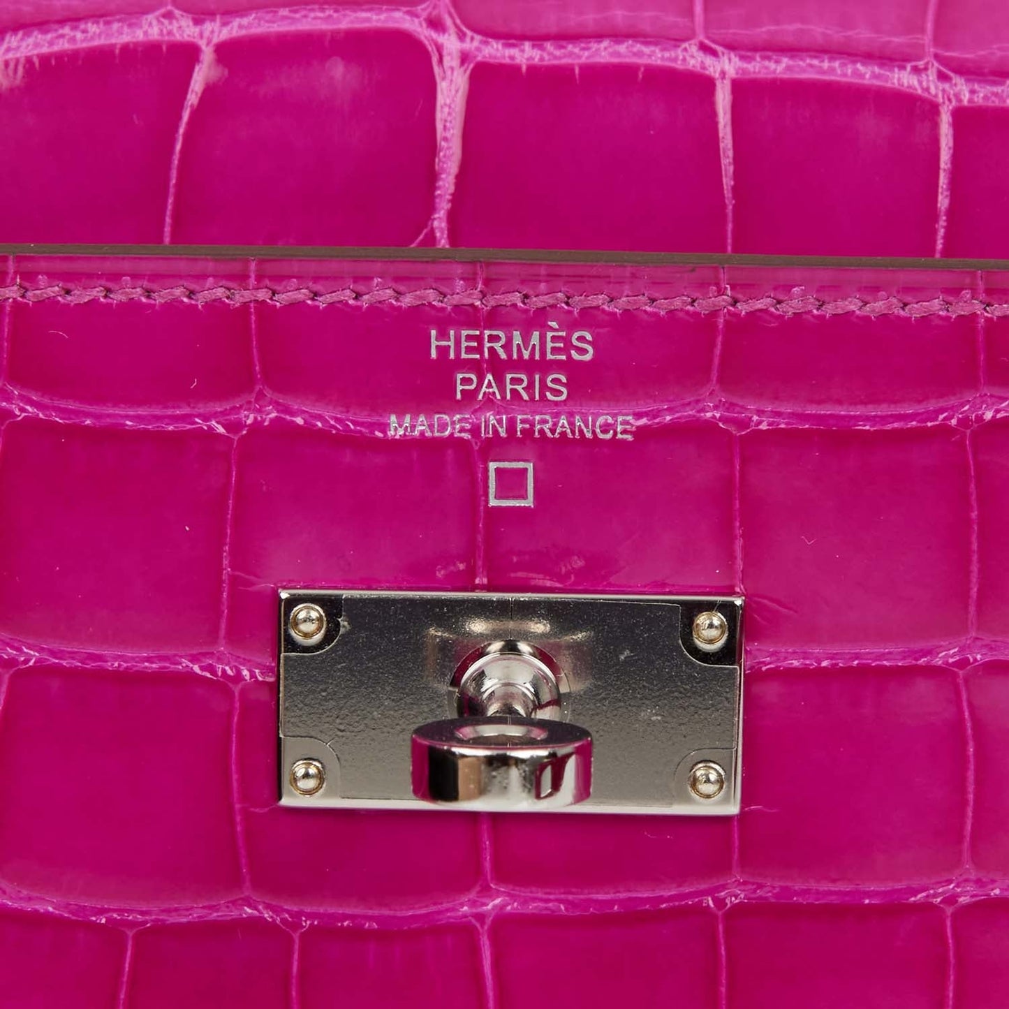 Hermes Kelly Long Wallet Rose Scheherazade Alligator Palladium Hardware