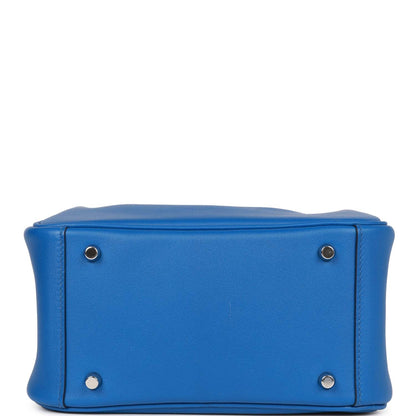 Hermes Mini Lindy Bleu France Verso Swift Palladium Hardware