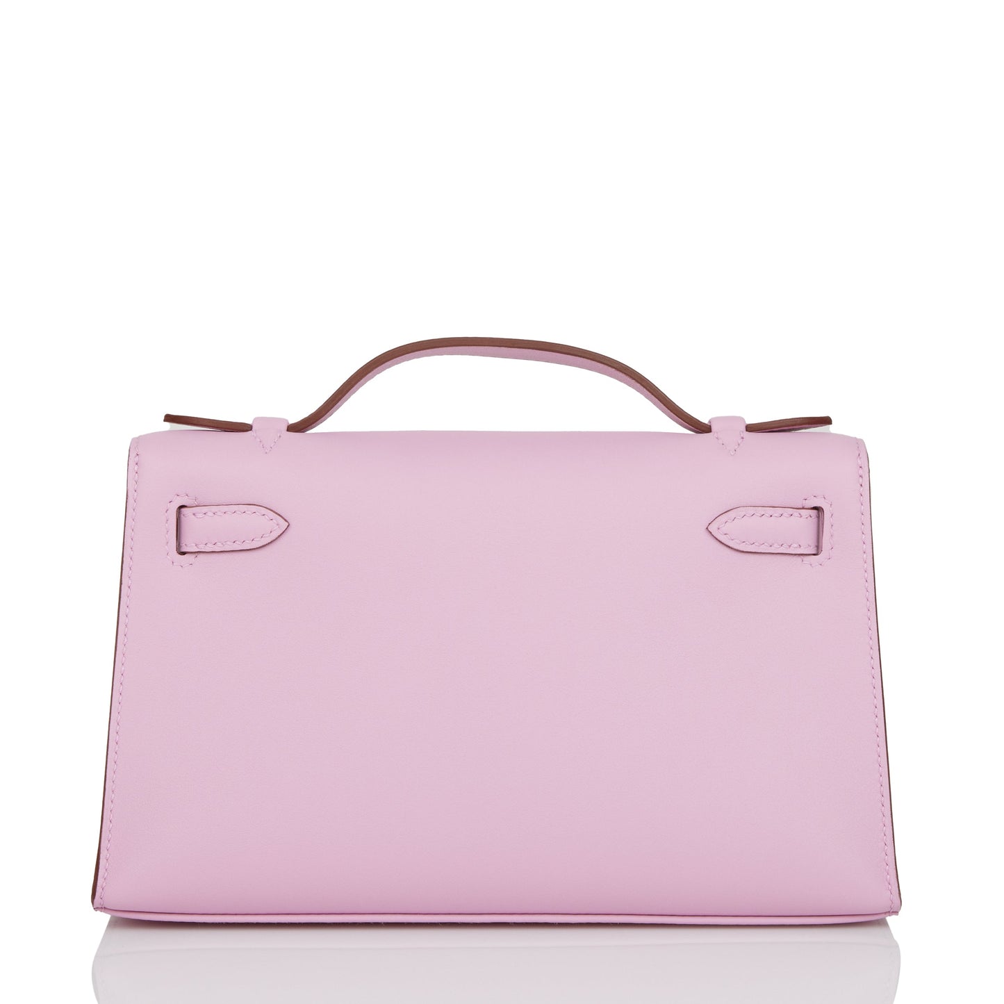 Hermes Kelly Pochette Mauve Sylvestre Swift Rose Gold Hardware