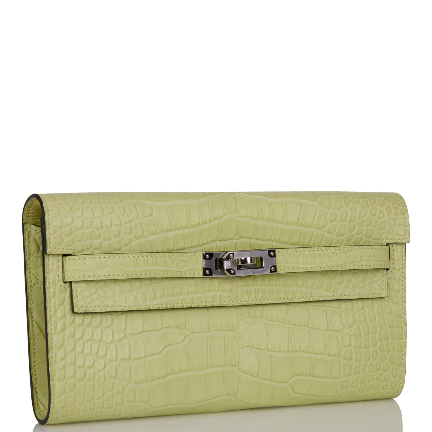 Hermes Kelly Wallet To Go Jaune Bourgeon Matte Alligator Palladium Hardware