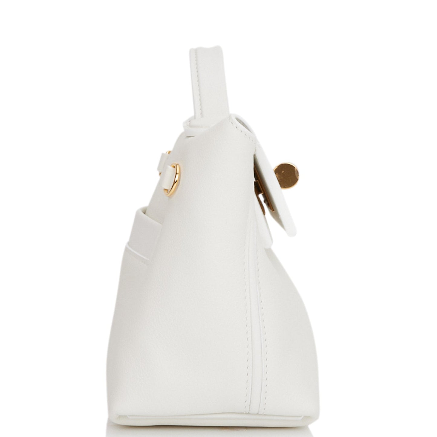 Hermes Mini 24/24 Bag White Evercolor and Swift Gold Hardware