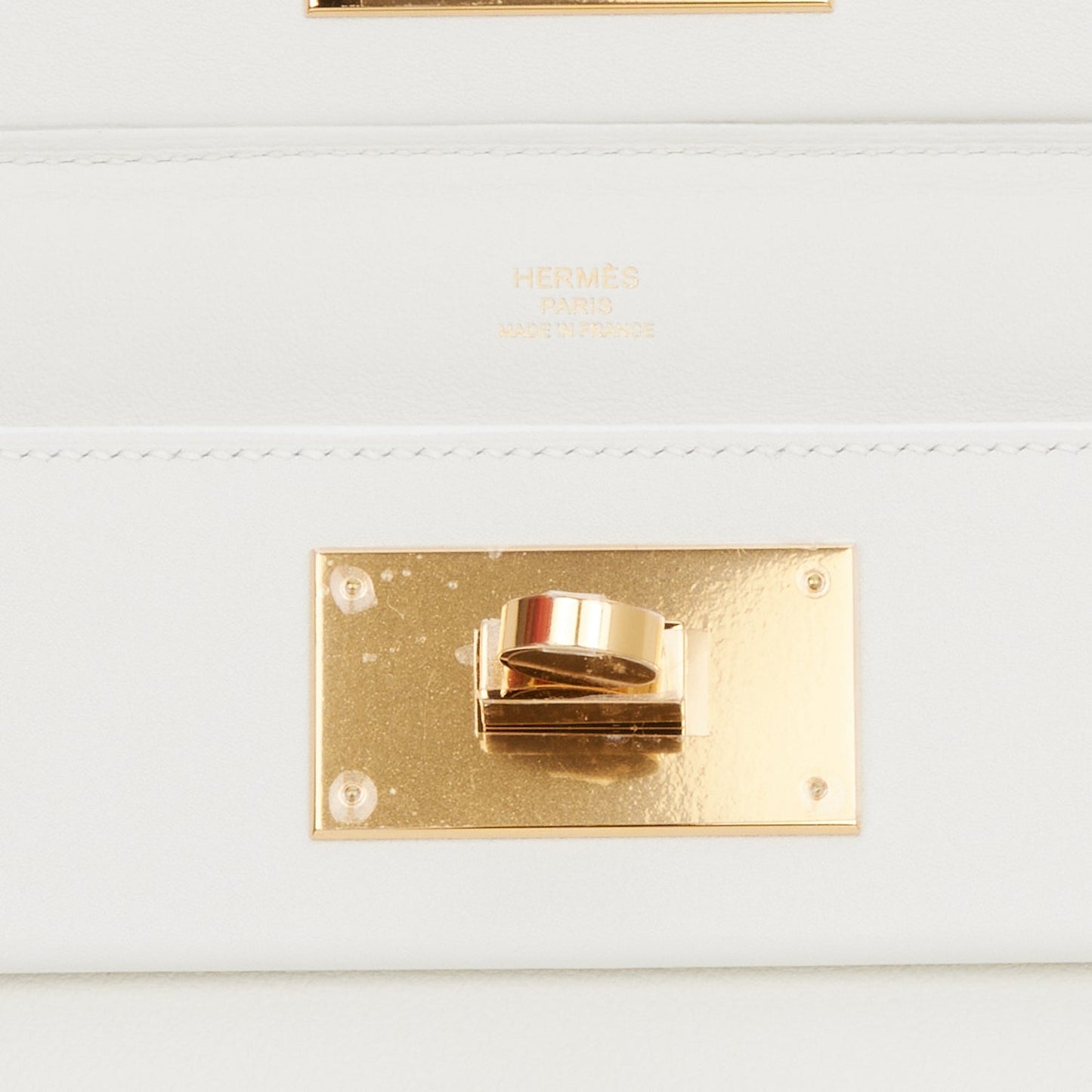 Hermes Mini 24/24 Bag White Evercolor and Swift Gold Hardware