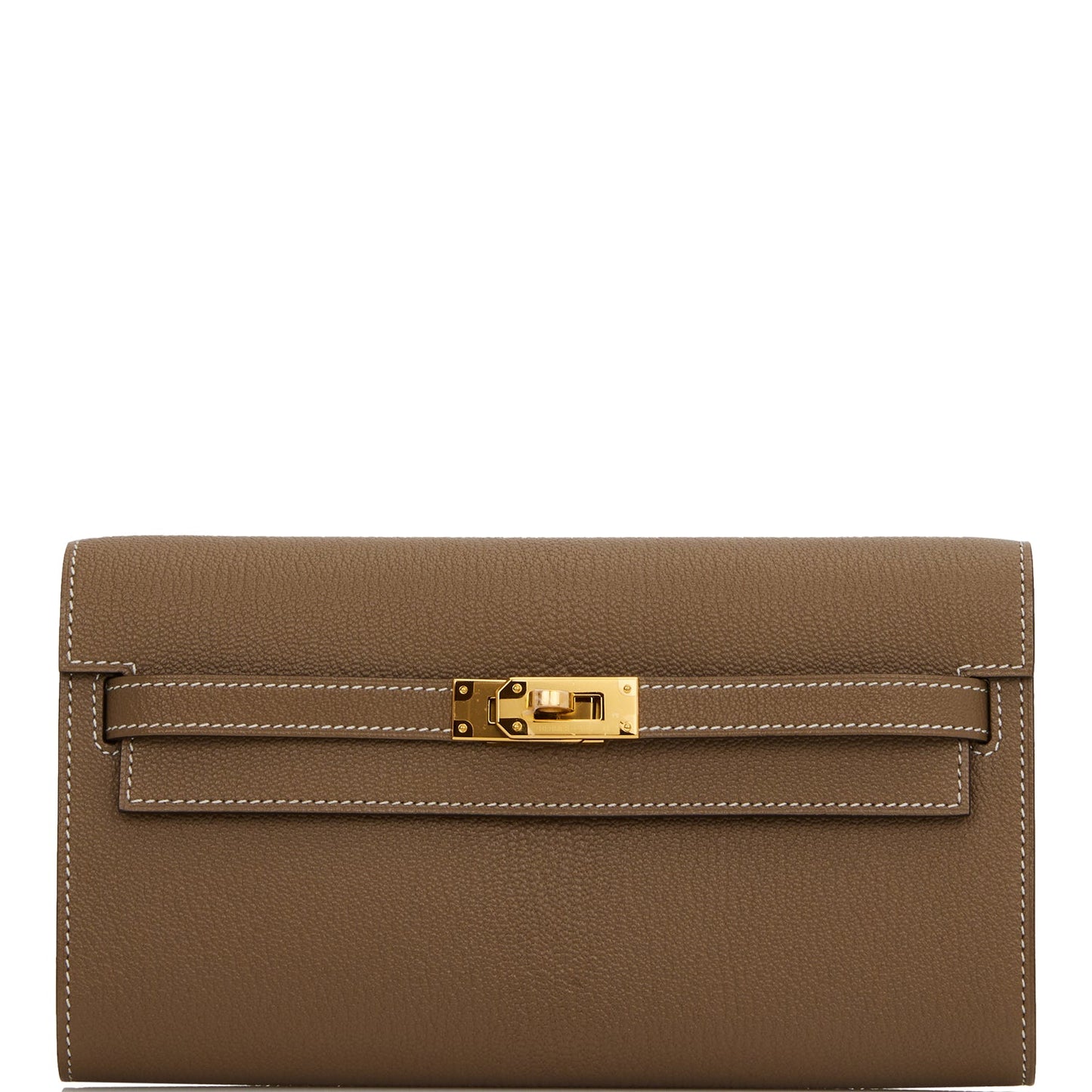 Hermes Kelly Wallet To Go Etoupe Chevre Gold Hardware