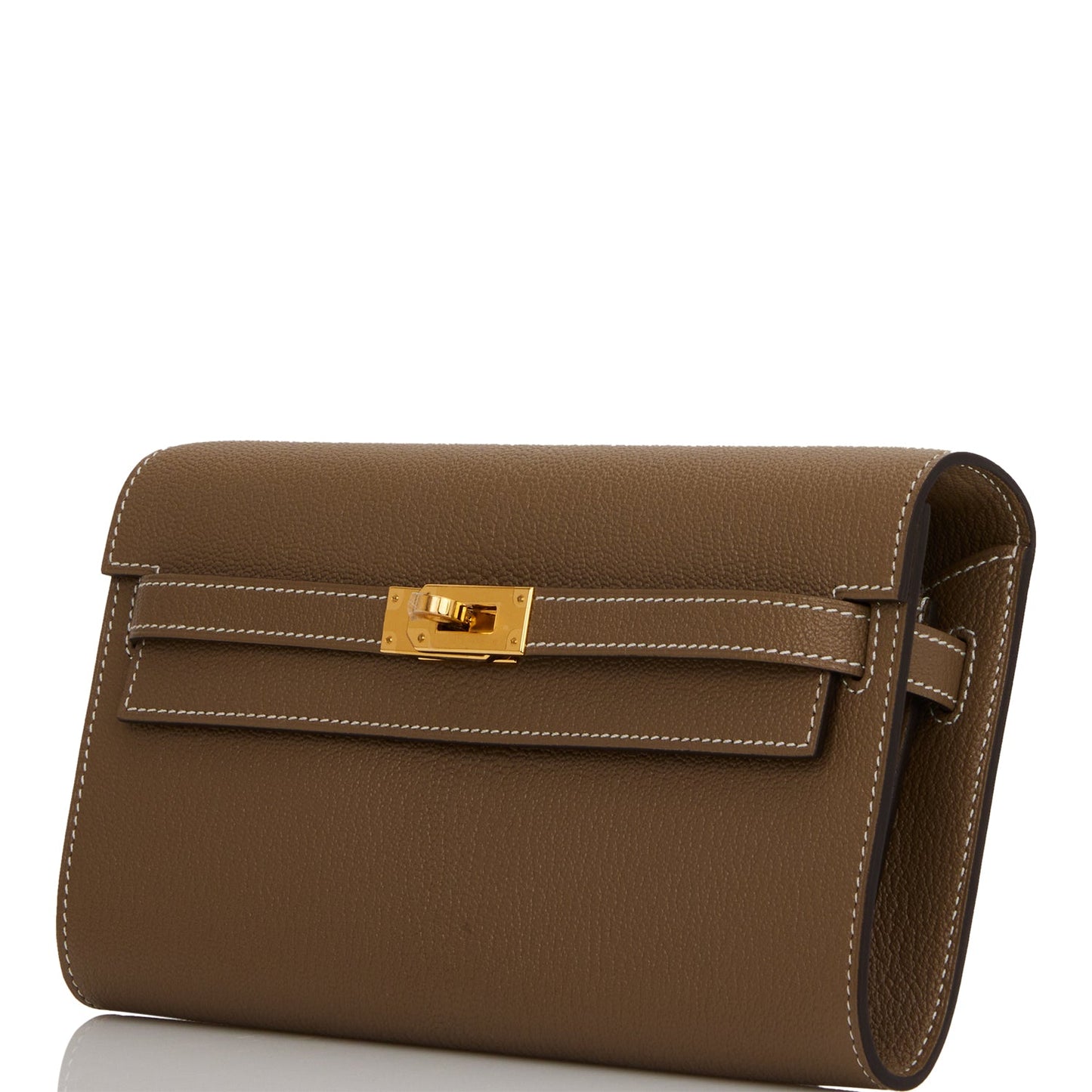 Hermes Kelly Wallet To Go Etoupe Chevre Gold Hardware