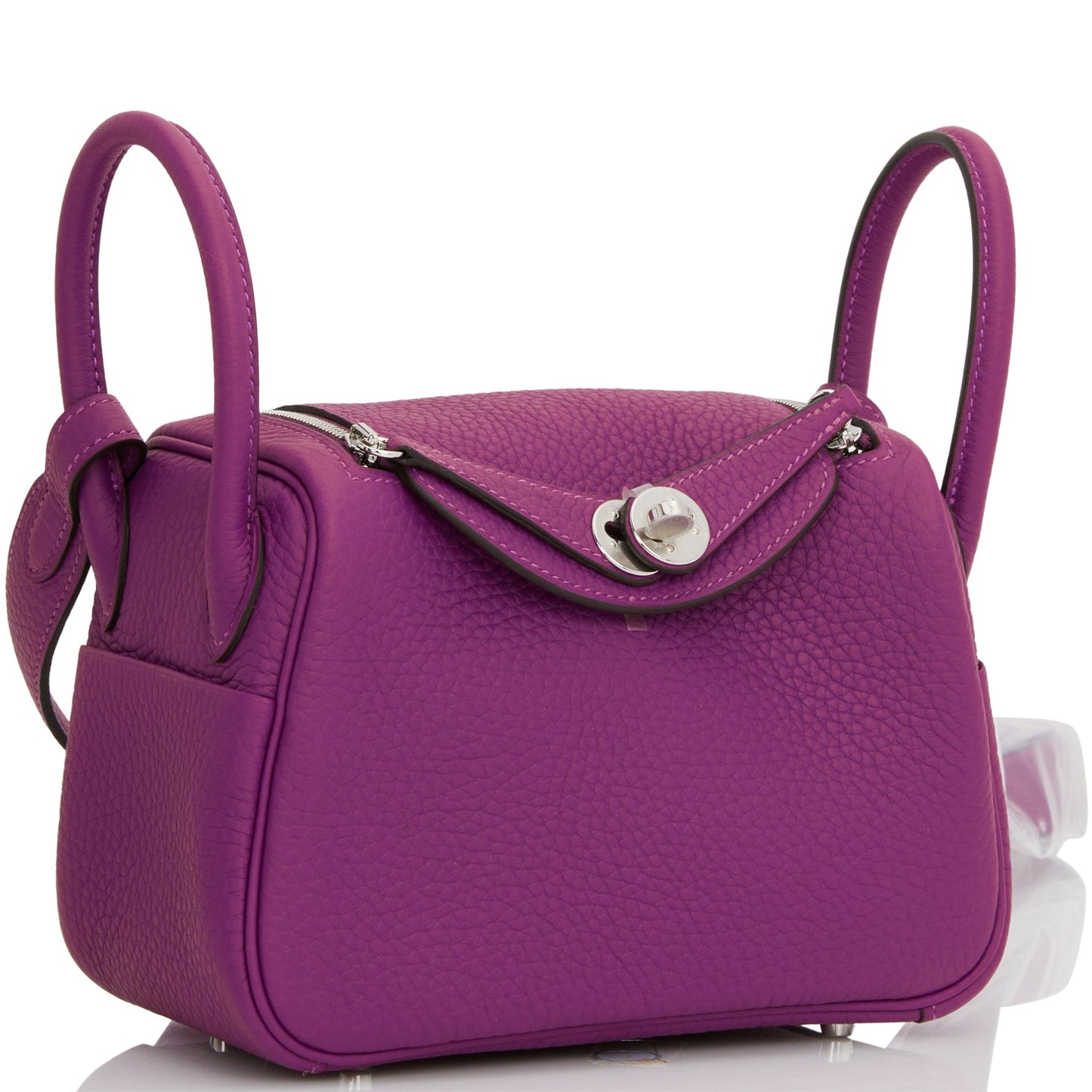 Hermes Mini Lindy Anemone Clemence Palladium Hardware