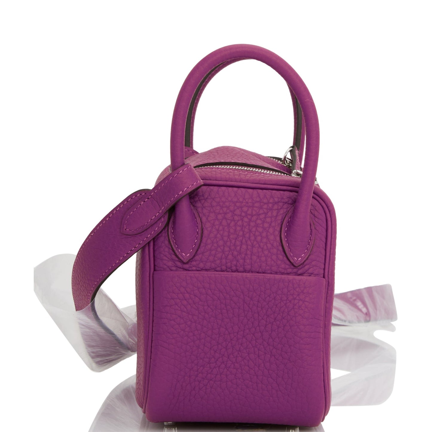 Hermes Mini Lindy Anemone Clemence Palladium Hardware