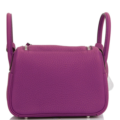 Hermes Mini Lindy Anemone Clemence Palladium Hardware