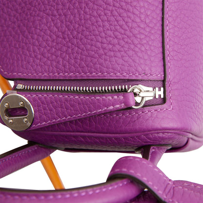 Hermes Mini Lindy Anemone Clemence Palladium Hardware