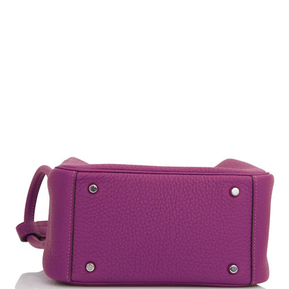 Hermes Mini Lindy Anemone Clemence Palladium Hardware