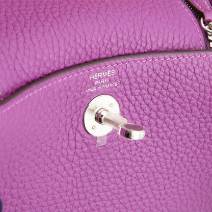 Hermes Mini Lindy Anemone Clemence Palladium Hardware