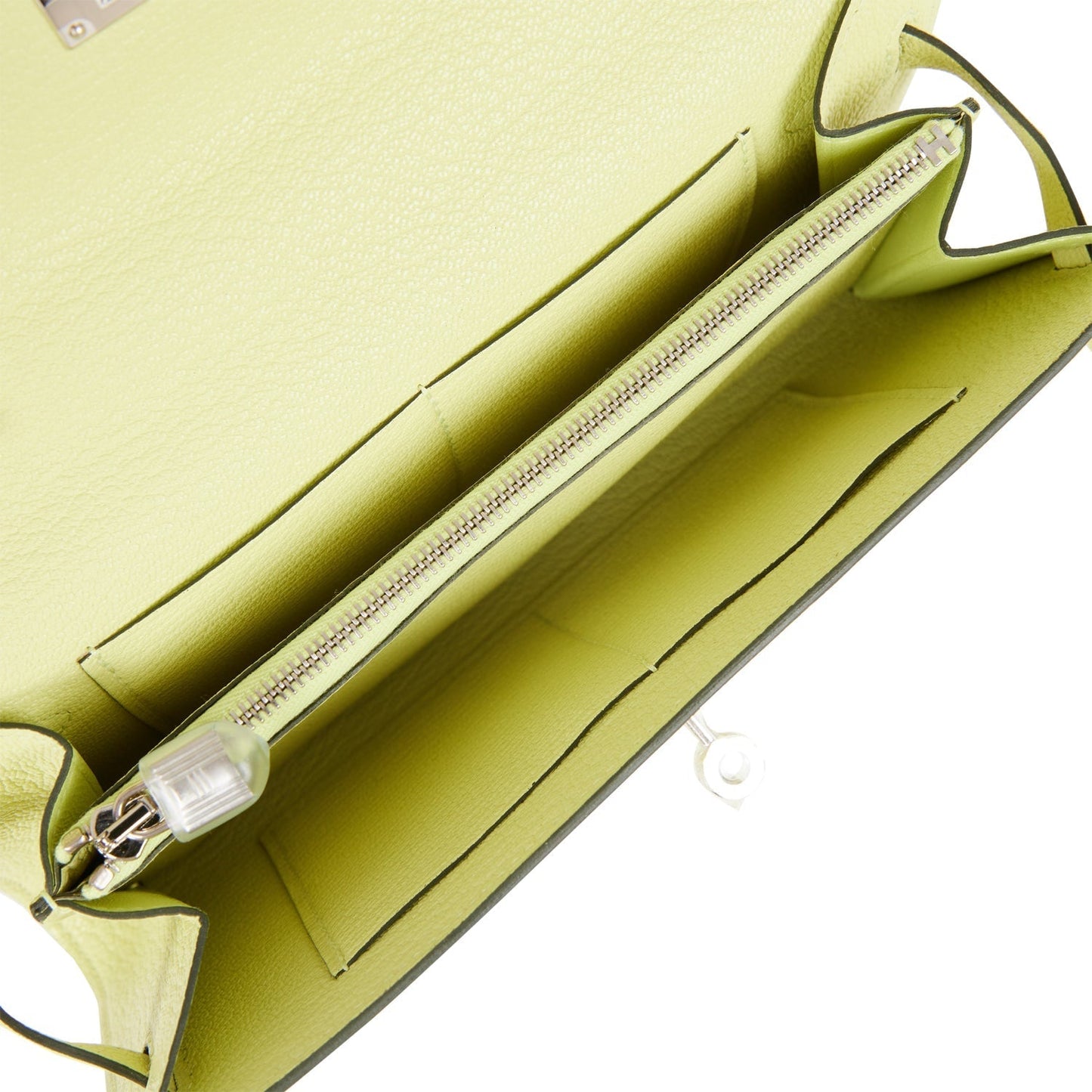 Hermes Kelly Wallet To Go Jaune Bourgeon Chevre Palladium Hardware