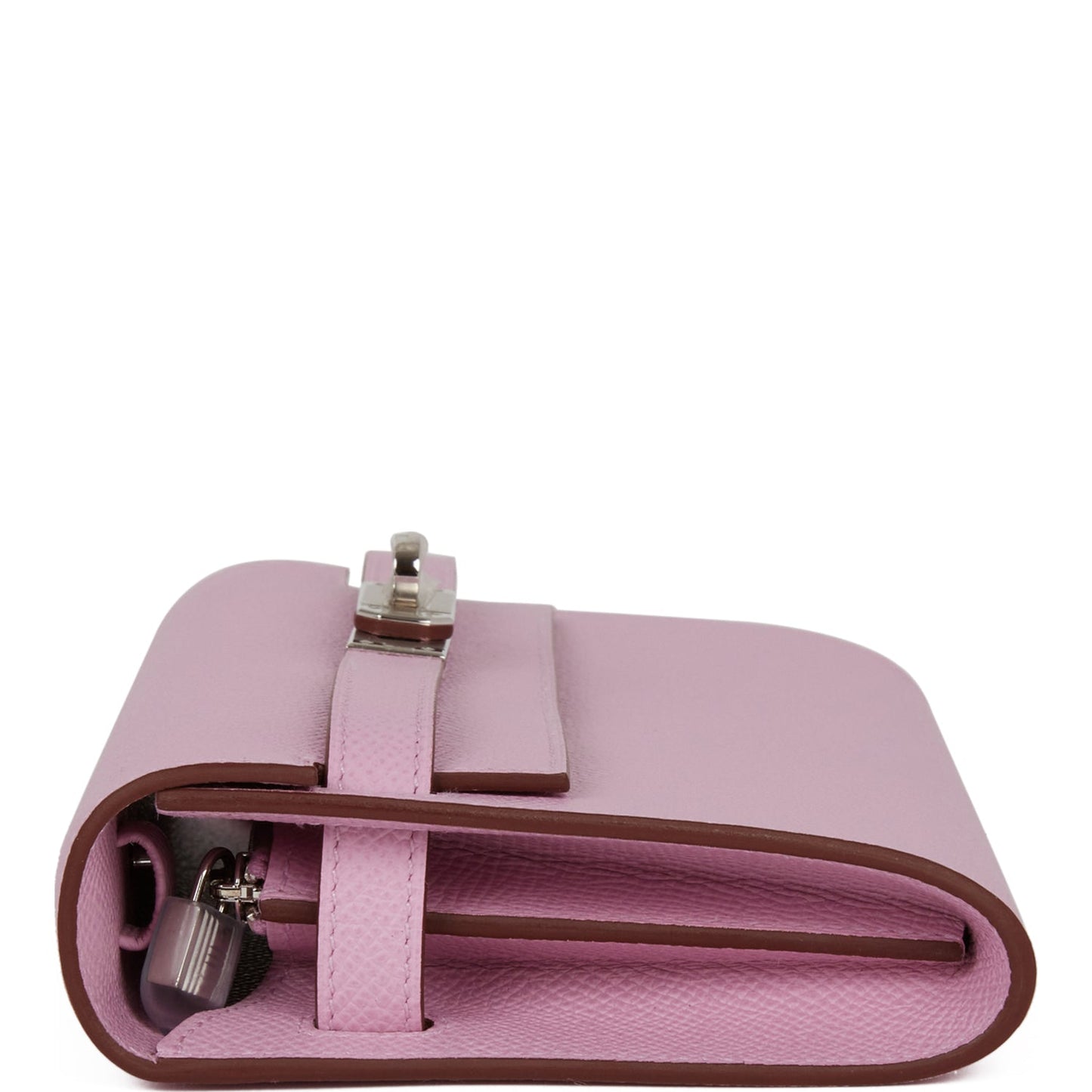 Hermes Kelly Wallet To Go Mauve Sylvestre Epsom Palladium Hardware