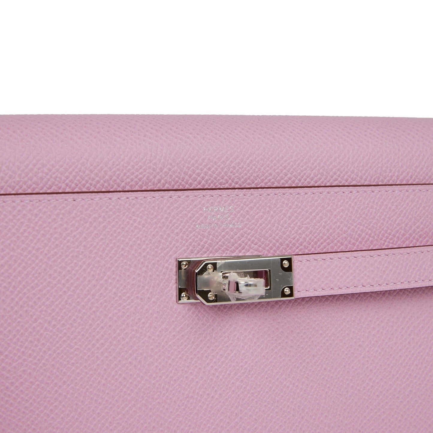 Hermes Kelly Wallet To Go Mauve Sylvestre Epsom Palladium Hardware