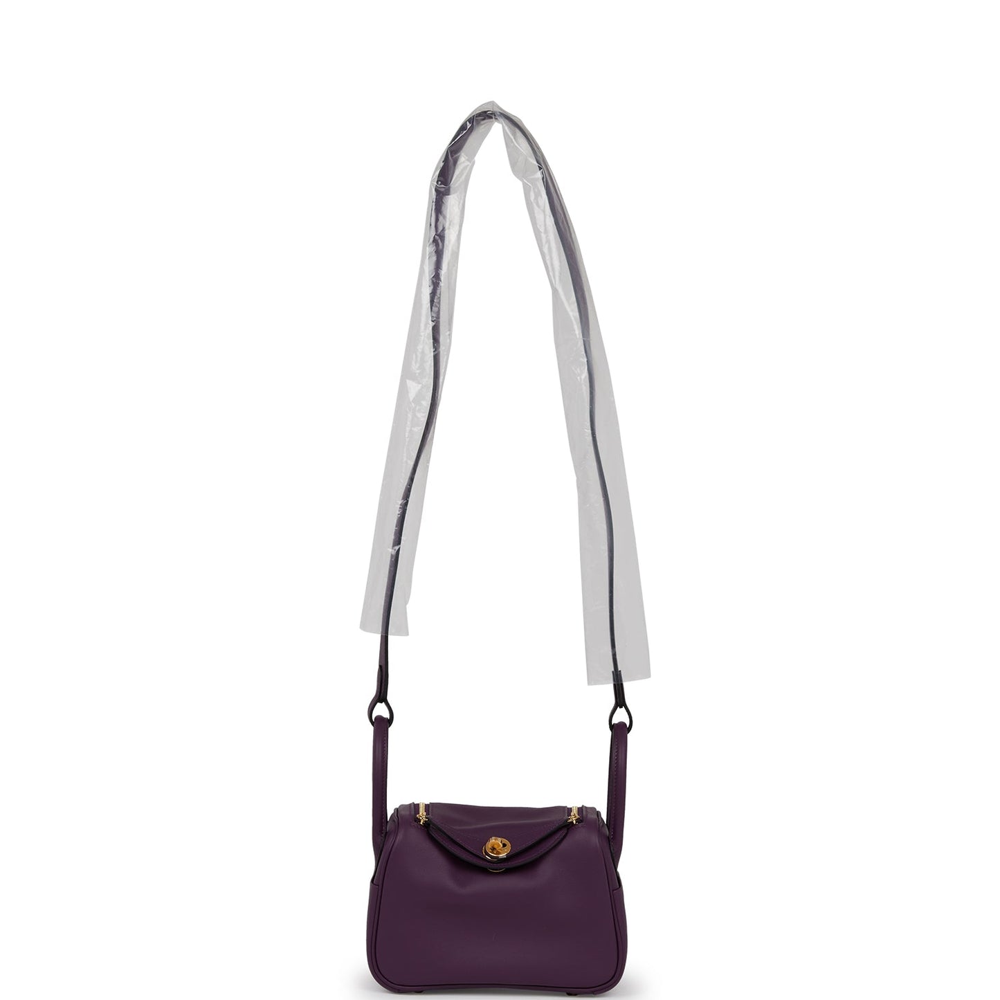 Hermes Mini Lindy Cassis Swift Gold Hardware