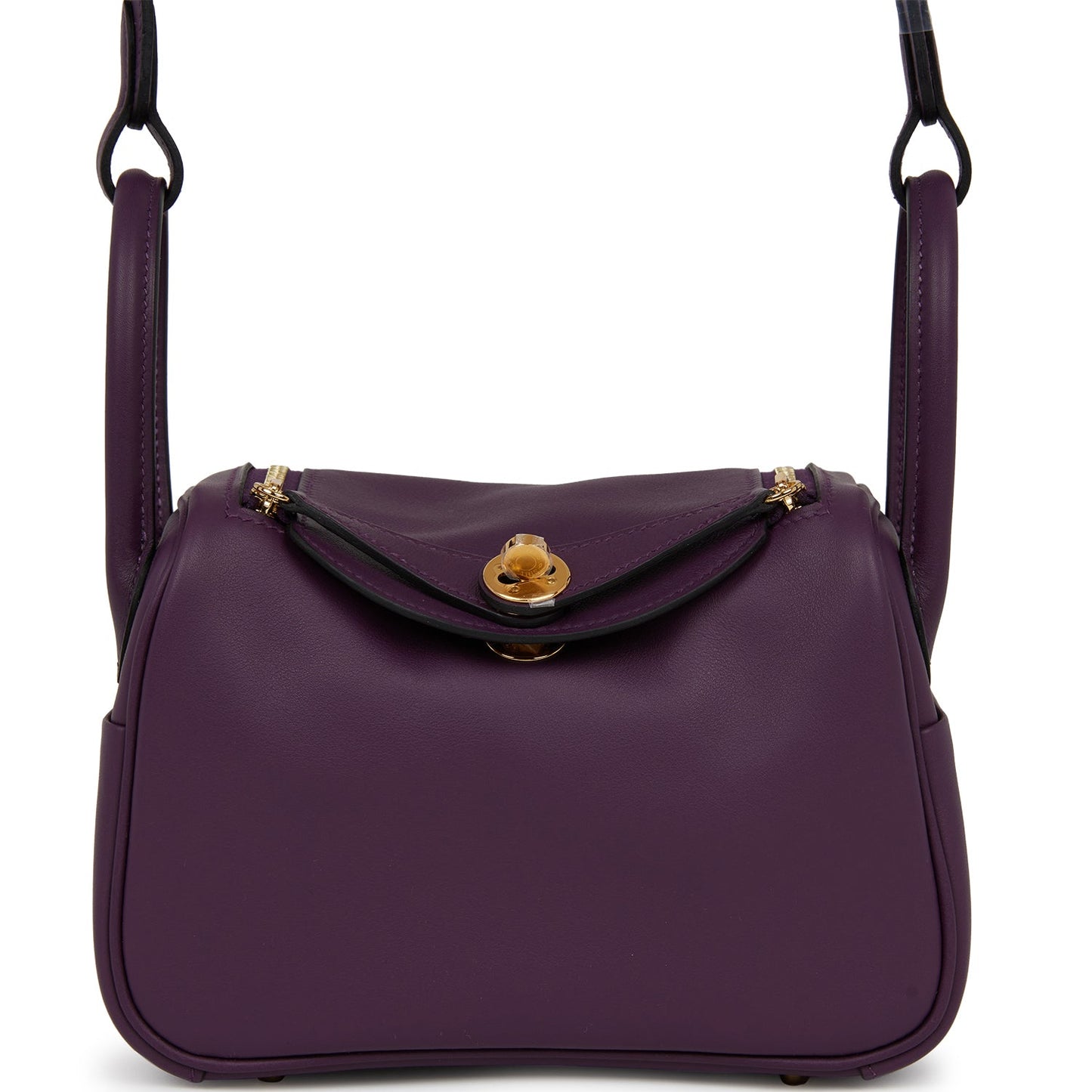 Hermes Mini Lindy Cassis Swift Gold Hardware