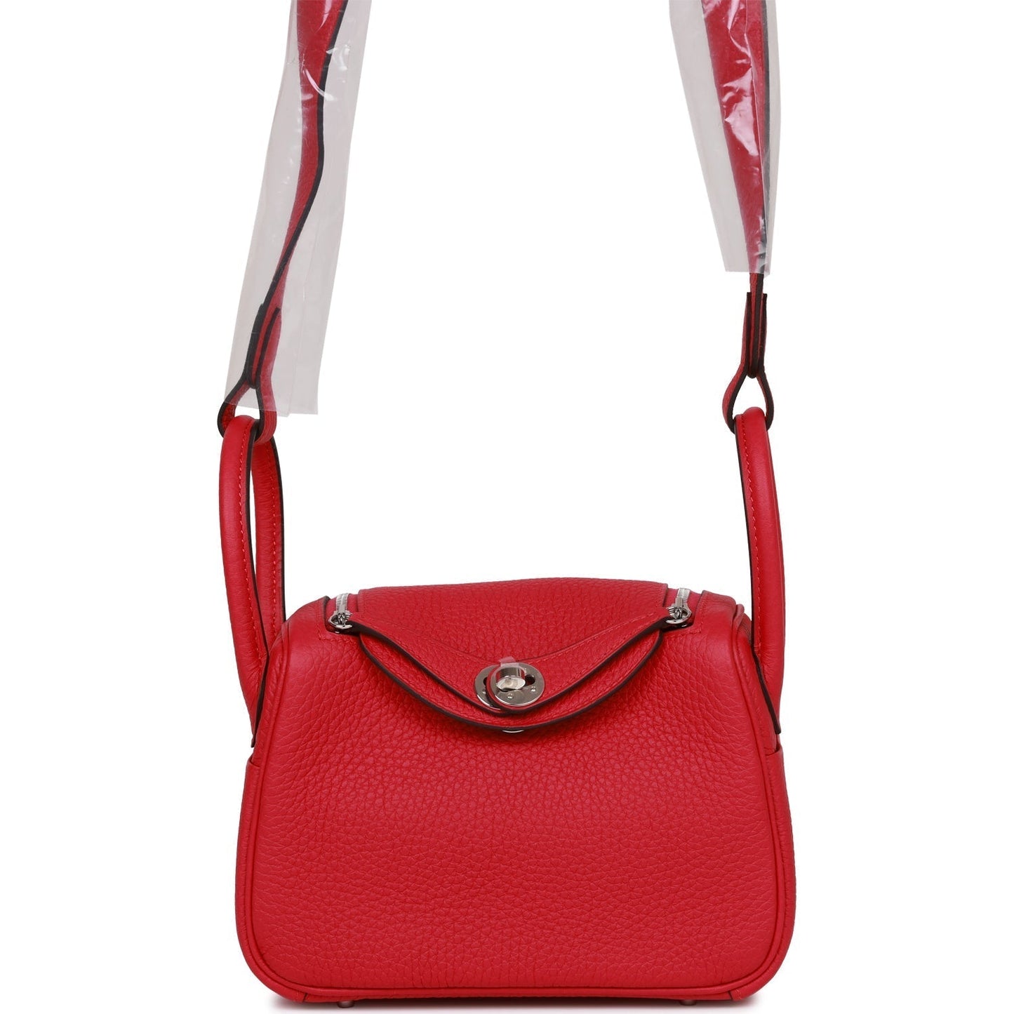 Hermes Mini Lindy Framboise Clemence Palladium Hardware