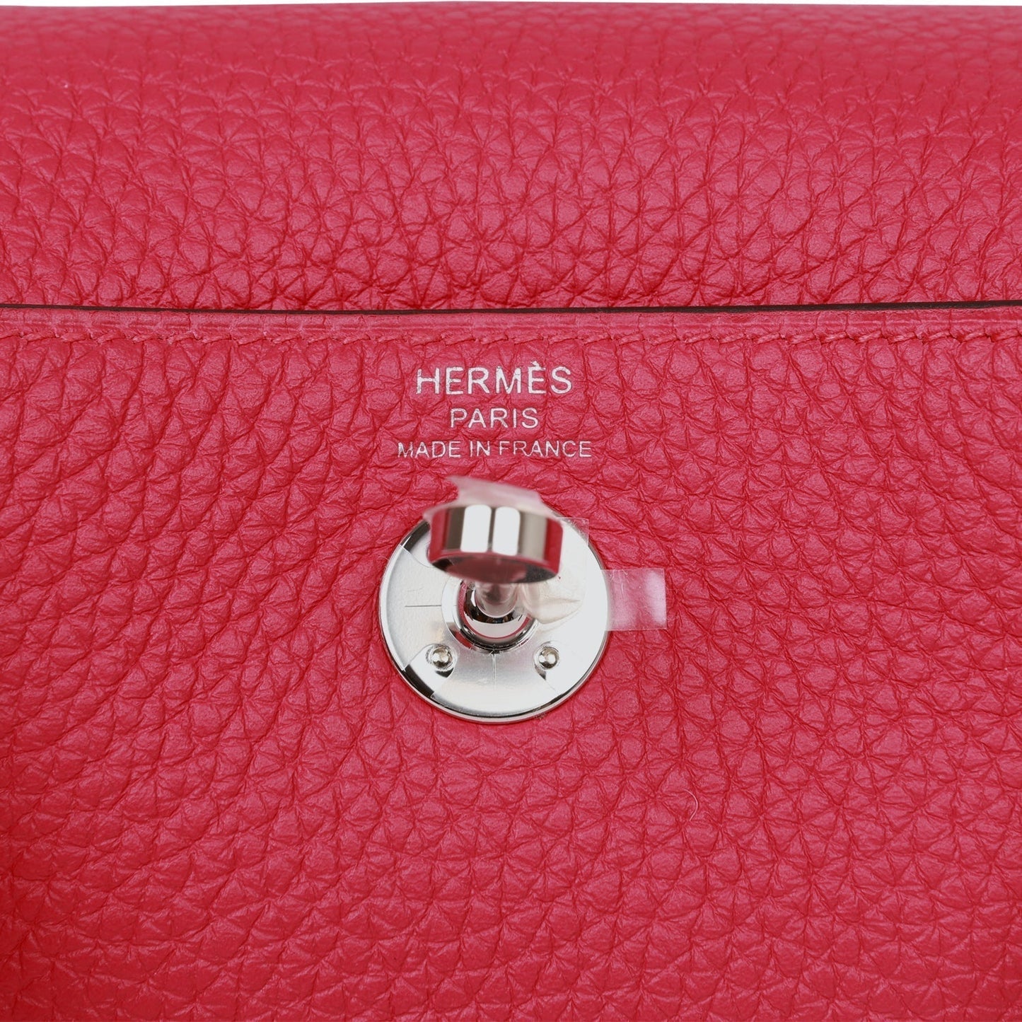 Hermes Mini Lindy Framboise Clemence Palladium Hardware