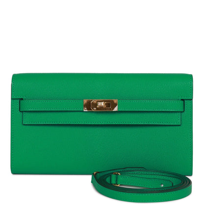 Hermes Kelly Wallet To Go Menthe Chevre Gold Hardware