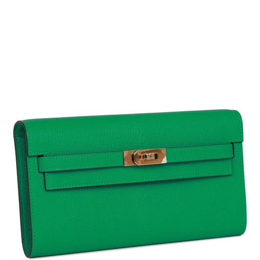 Hermes Kelly Wallet To Go Menthe Chevre Gold Hardware