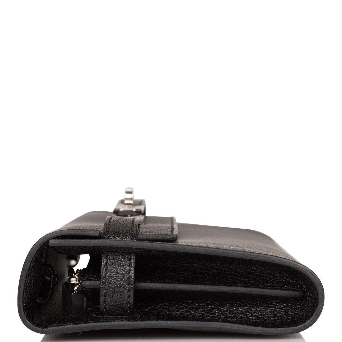 Hermes Kelly Wallet To Go Black Chevre Palladium Hardware