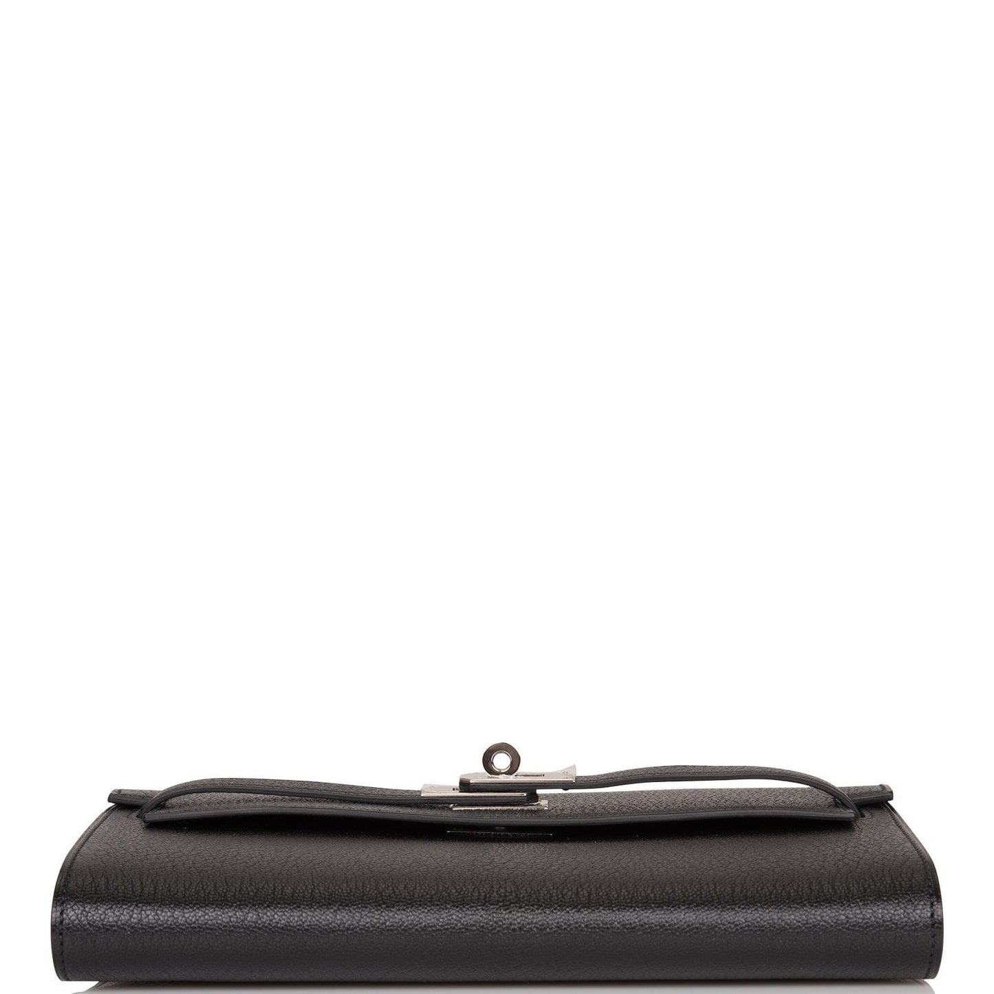 Hermes Kelly Wallet To Go Black Chevre Palladium Hardware