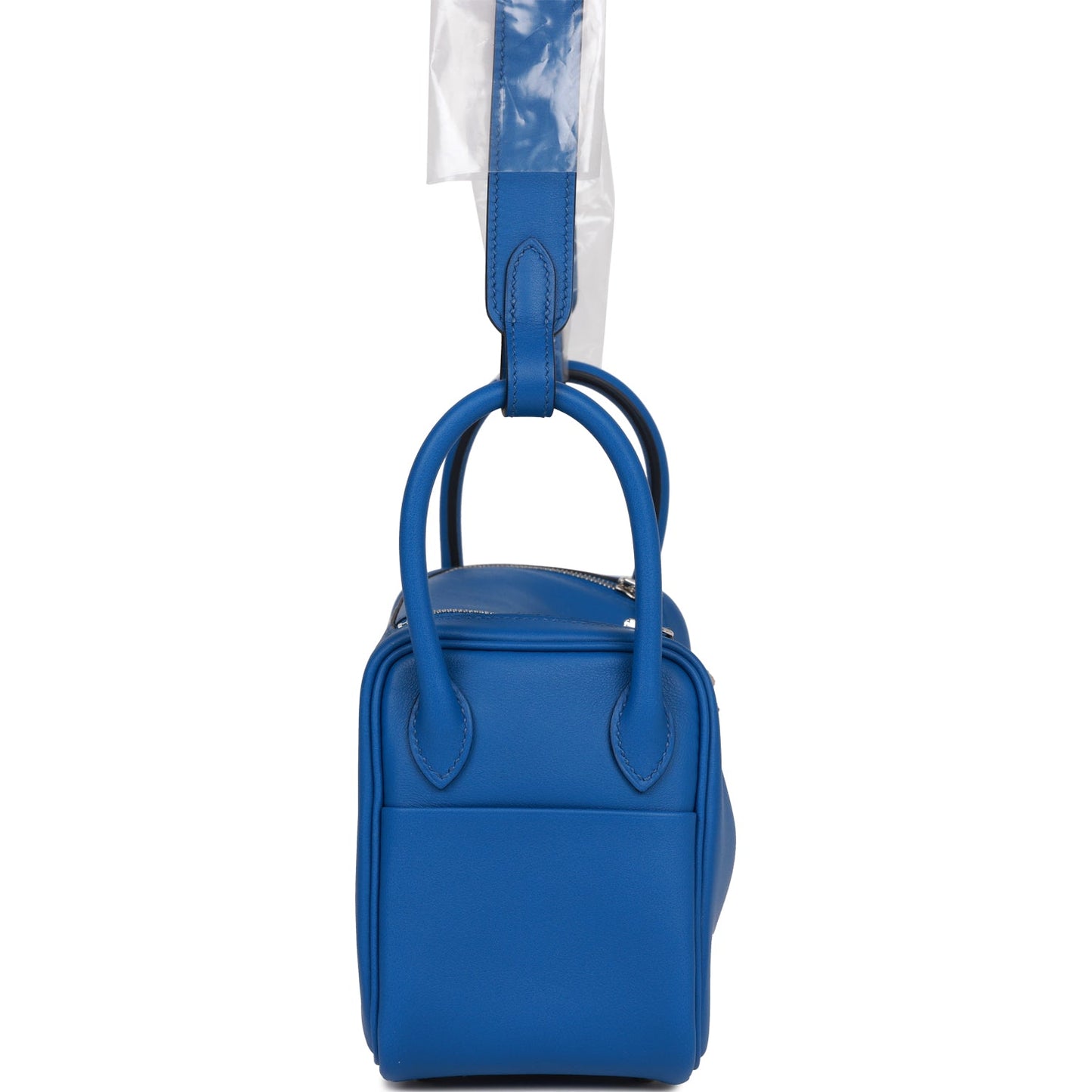 Hermes Mini Lindy Bleu France Verso Swift Palladium Hardware