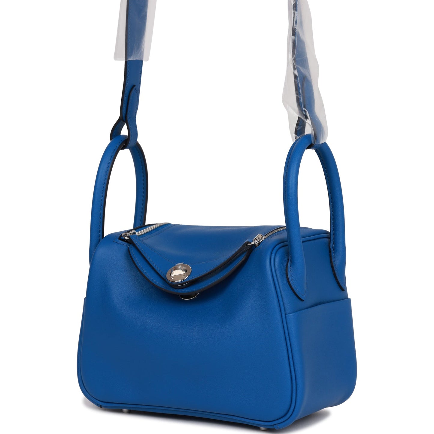 Hermes Mini Lindy Bleu France Verso Swift Palladium Hardware