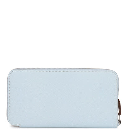 Hermes Silk'In Wallet Bleu Brume Epsom Palladium Hardware