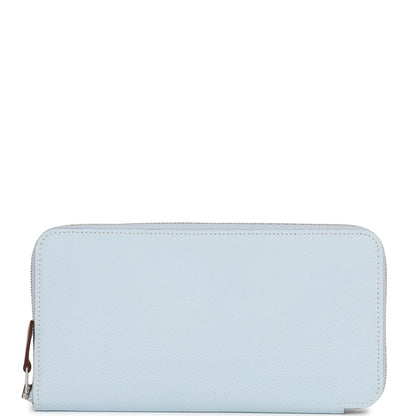 Hermes Silk'In Wallet Bleu Brume Epsom Palladium Hardware