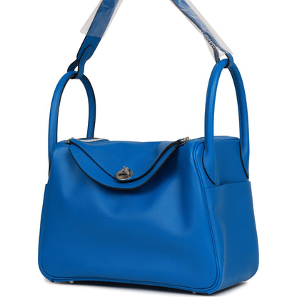 Hermes Lindy 30 Bleu Zellige Swift Palladium Hardware