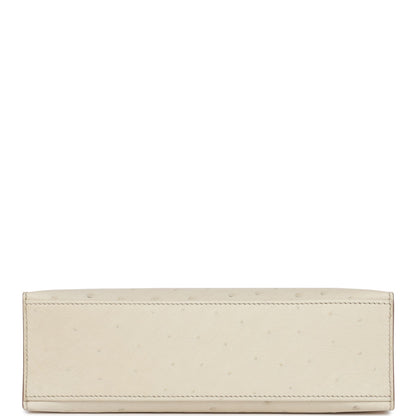 Hermes Kelly Pochette Beton Ostrich Gold Hardware