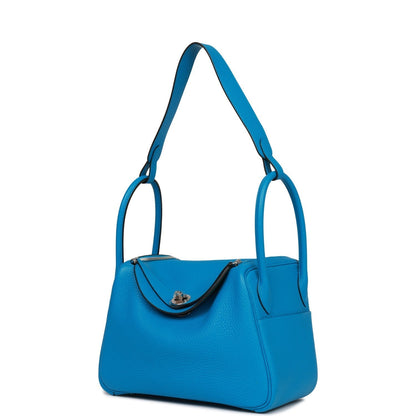 Hermes Lindy 26 Bleu Zanzibar Verso Clemence Palladium Hardware